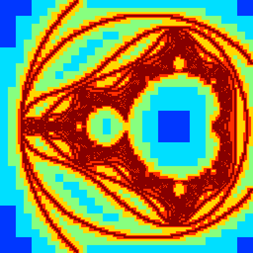 The levels of the used quadtree grid for the 512\times512 rendering.