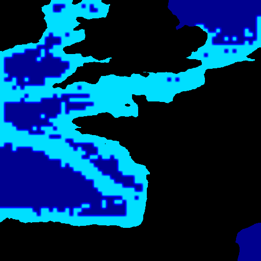 level of refinement. Dark blue is 7 (128 pt 4.4NM/cel) and dark red is