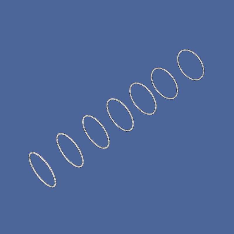 Motion of the vortex ring taken at regular intervals