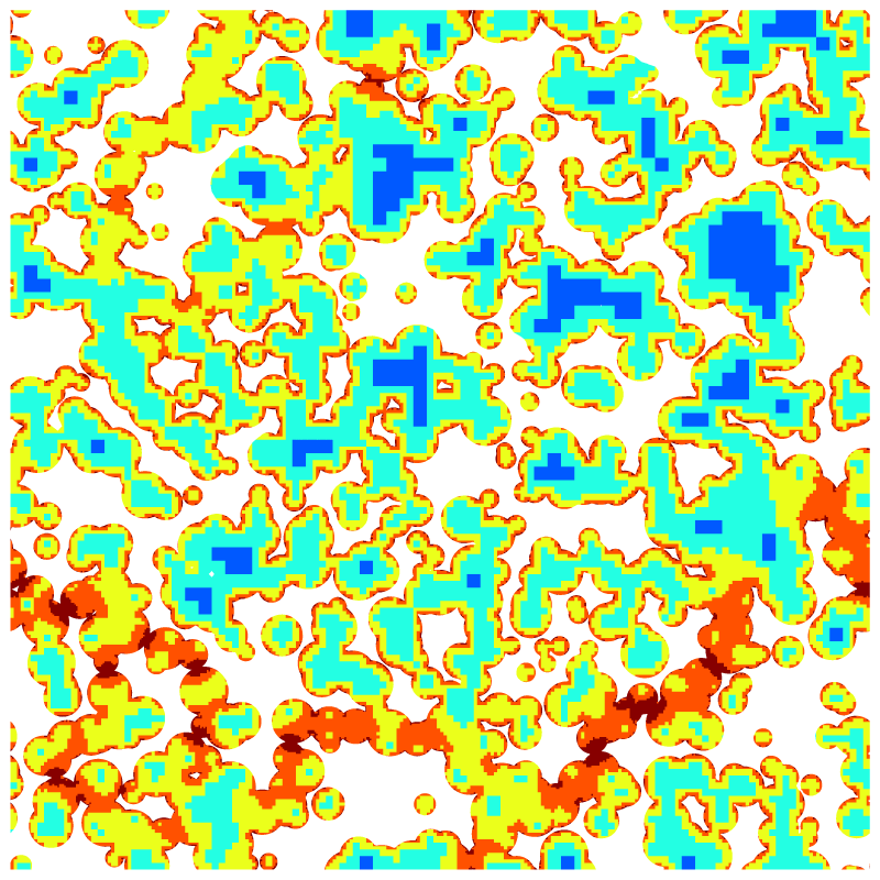 Adapted mesh, 10 levels of refinement.