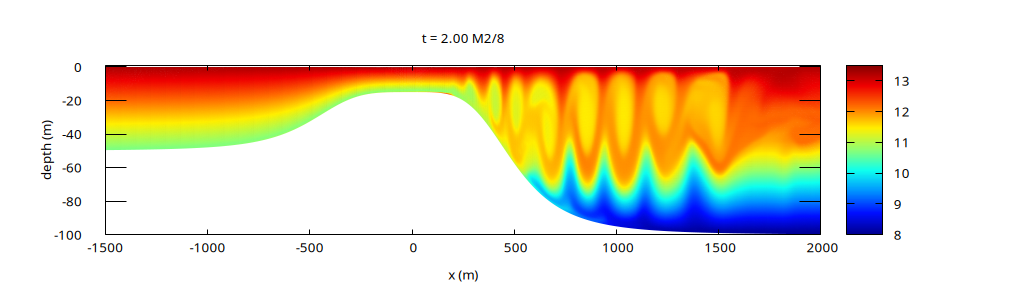 Temperature field at t=2/8 T