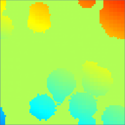 Cross-section of the pressure field.