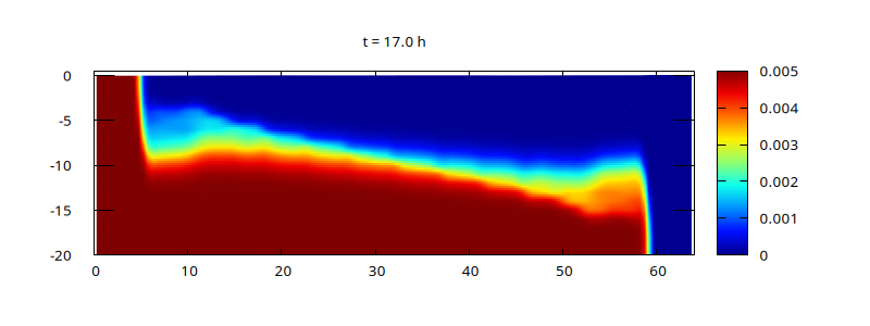 Density perturbation field at t=17 hours